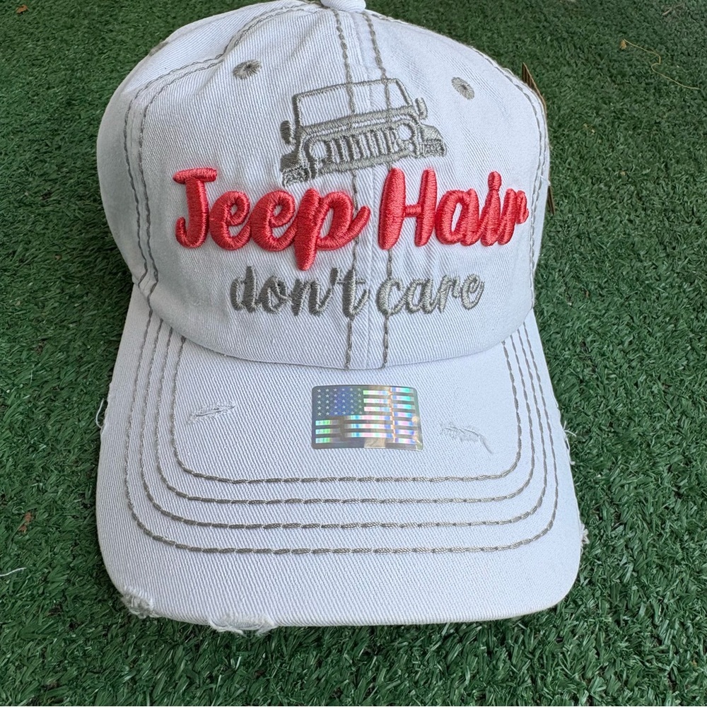 Jeep White Cap with Gray Embroidery